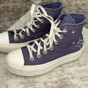 Converse Chuck Taylor All Star Lift Platform High Purple Studs Womens Size 5